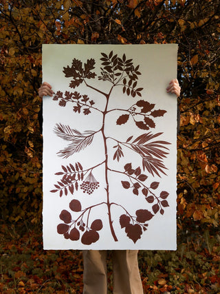 The Tree of Leaves Print in Rust Red Fox