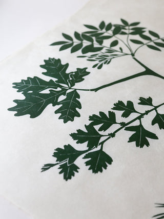 The Tree of Leaves Print in Deep Forest Green
